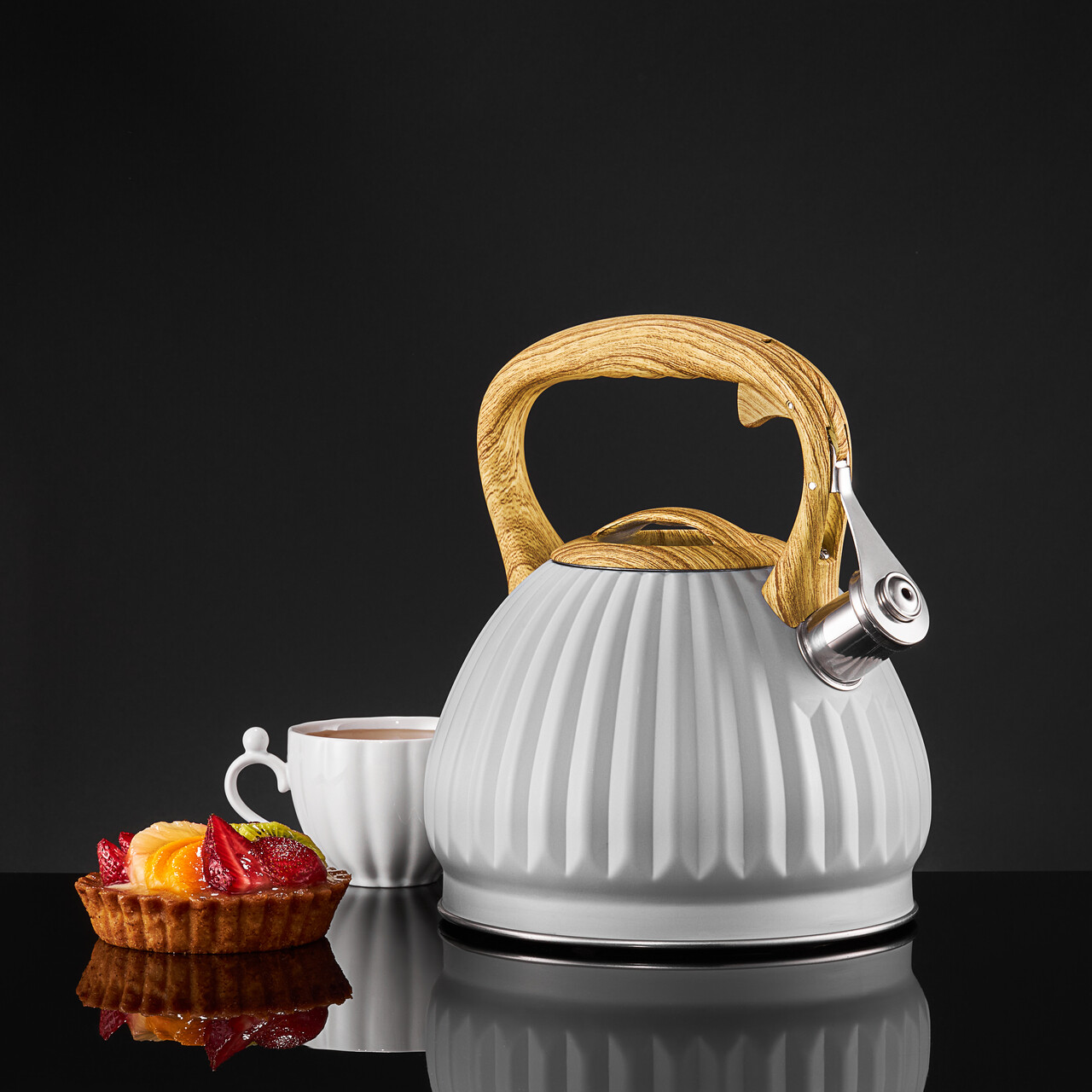 Ceainic Curly, Ambition, 2.5 L, otel, gri - imagine 4